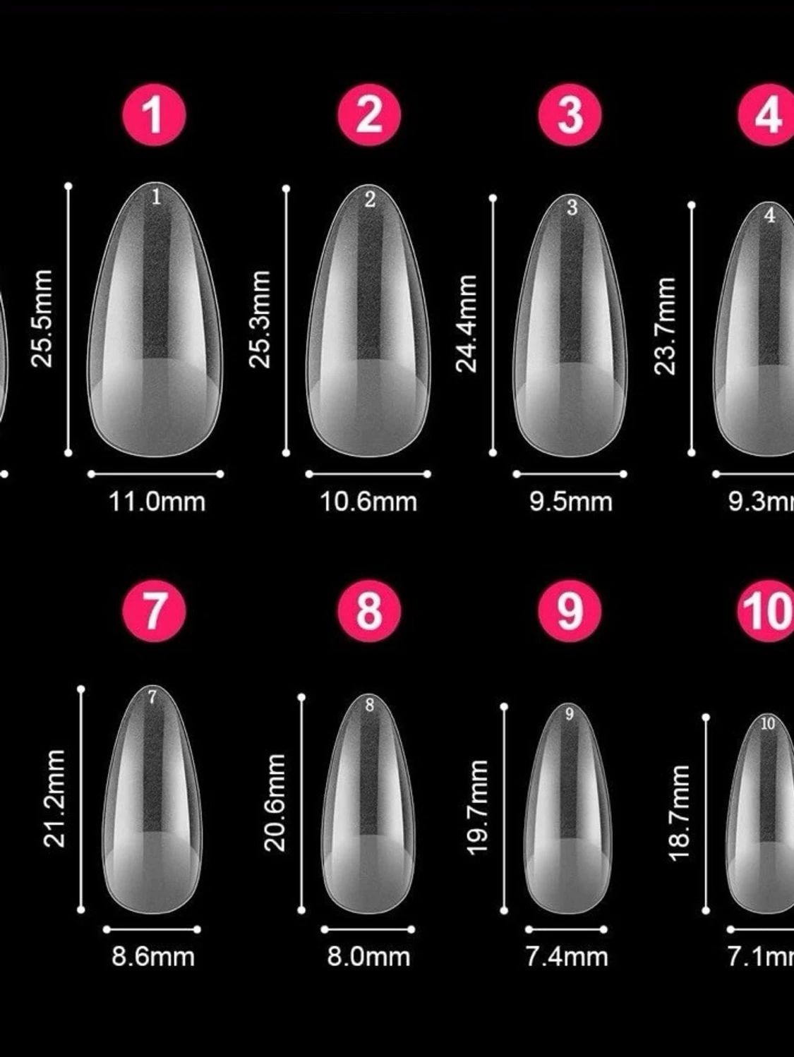 Blå och vita press-on naglar med mönster - 5