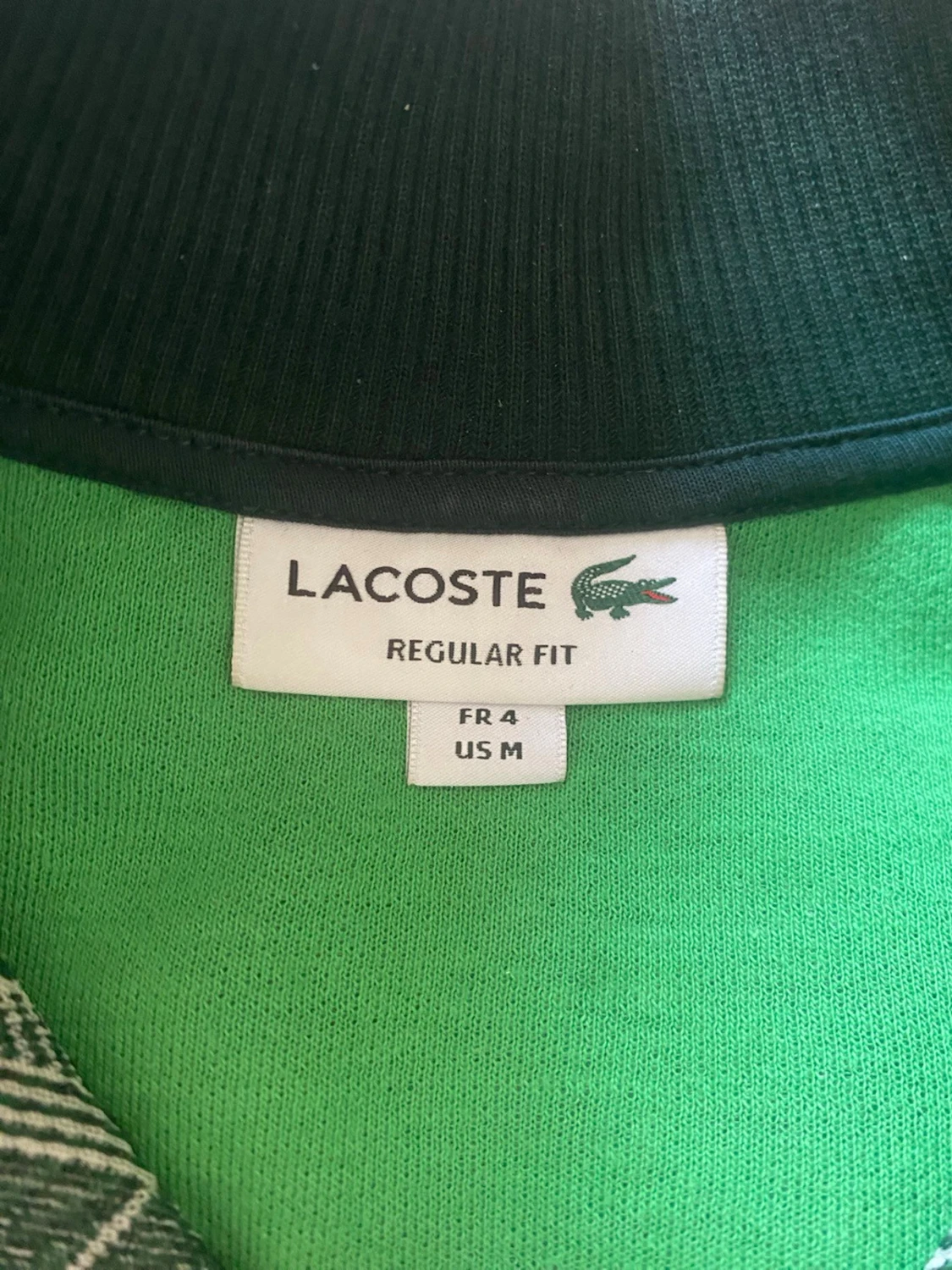Grön mönstrad Lacoste hoodie med dragkedja - 3