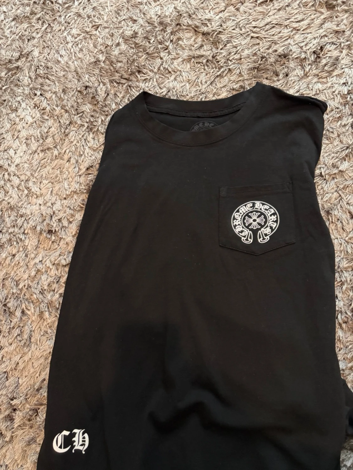 Svart långärmad chrome hearts topp med tryck - 2