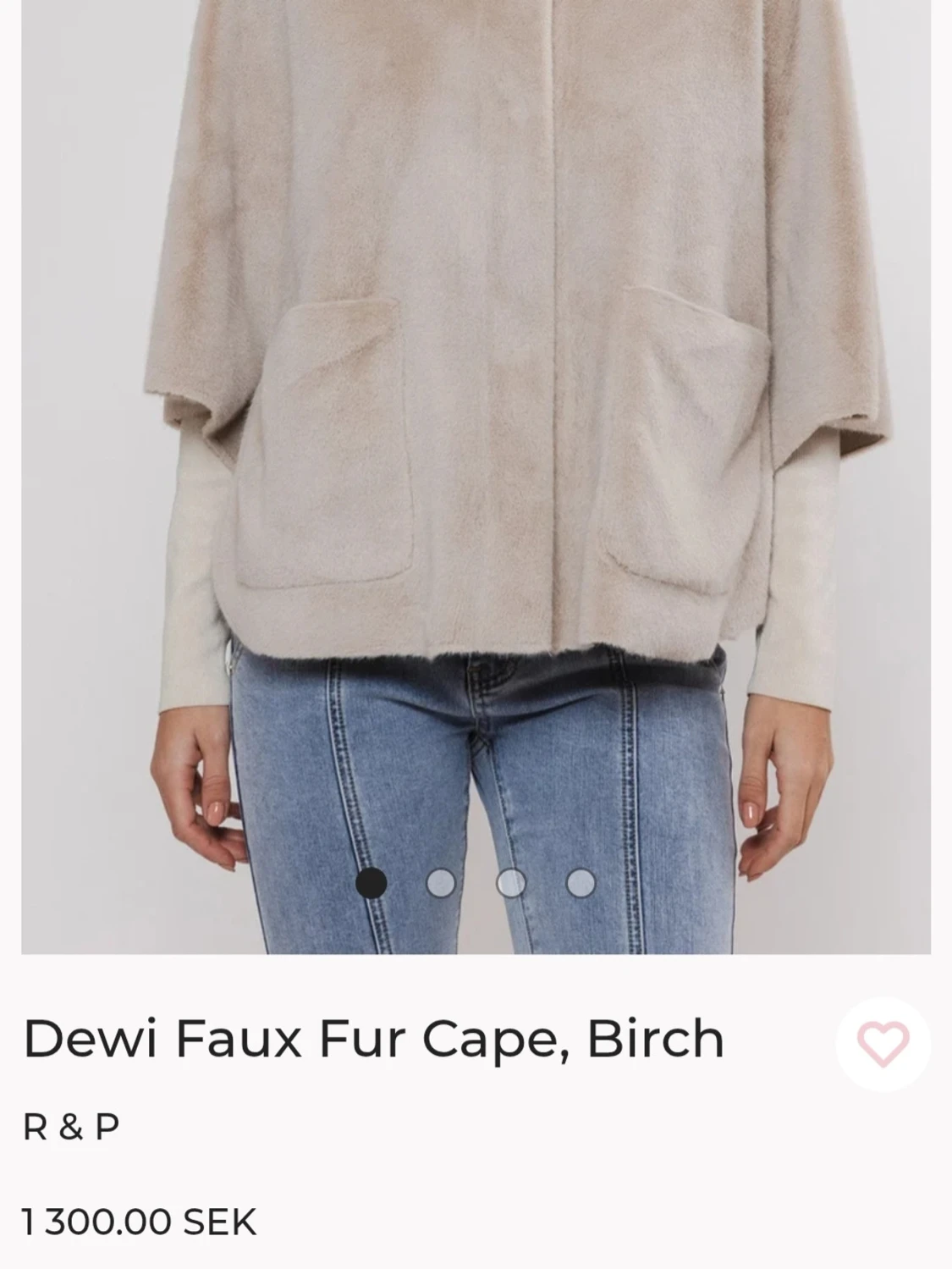 Ljusbeige ponchokappa med fickor - 2