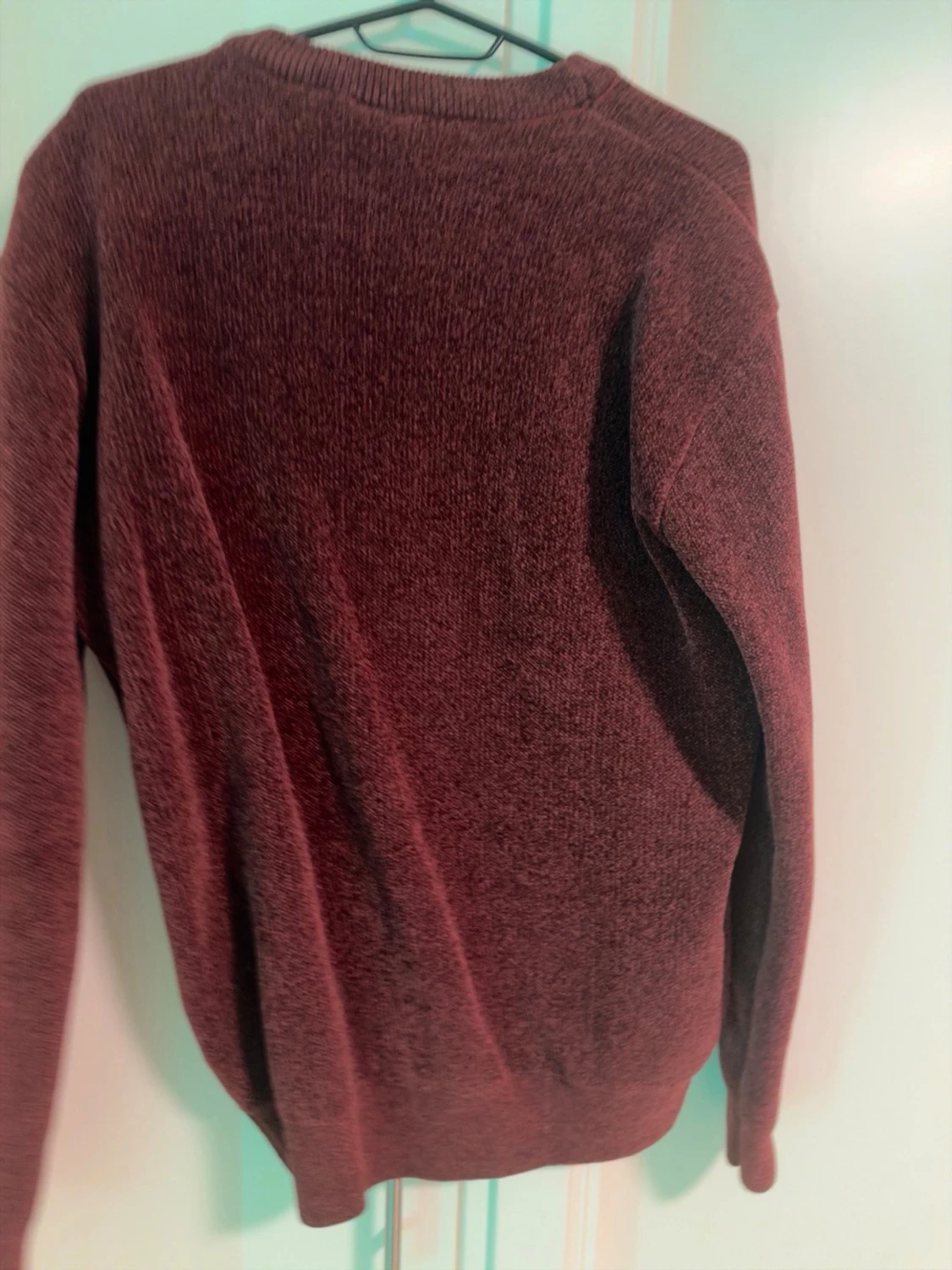 Röd stickad sweater strl S - 1