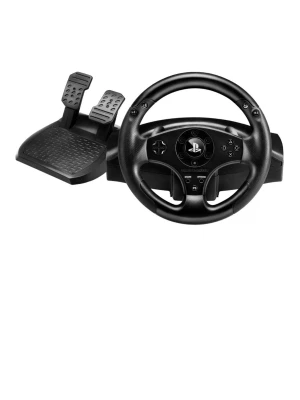 Ratt och pedaler till PlayStation - Säljer en svart Thrustmaster ratt och pedalset för PlayStation. Ratten har flera knappar, styrkors och PlayStation-logga i mitten. Tillverkad i plast med greppvänlig design och realistisk känsla för racing-upplevelser. Alla sladdar medföljer. Kan diskutera pris om de skulle vara relevant