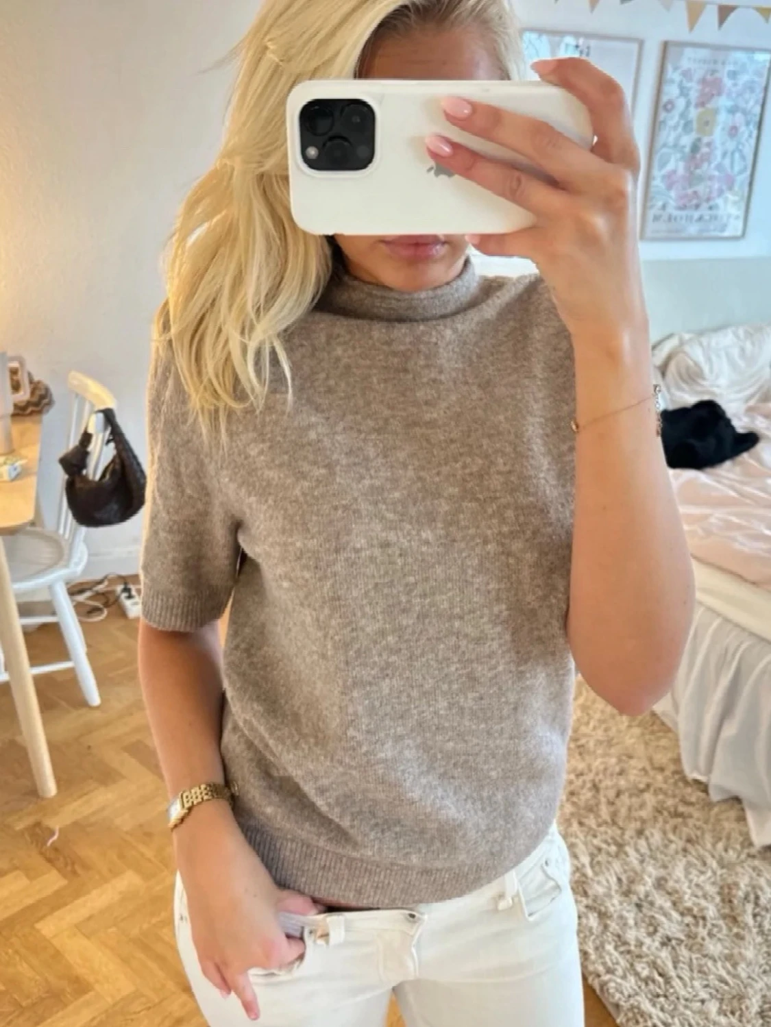 Beige stickad tröja - 2