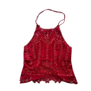 Halterneck - Halterneck med pärlor och öppen rygg. Genomskinlig under brösten. Pärlor har lossnat syns på sista bilden. Kontakta vid intresse <3