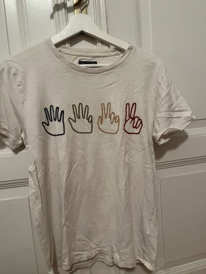 Abercrombie & fitch t-shirt - Vit t-shirt med tryck. I storlek Xs och i bra skick! 