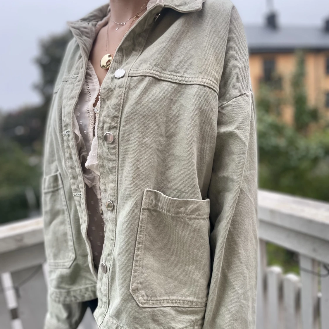 Grön jeans jacka - 90