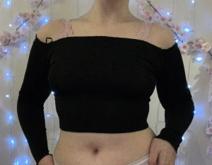 Svart långärmad crop top - Svart långärmad crop top från H&M Divided. Är off the shoulder.