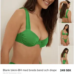 Grön bikini från NAKD, aldrig använd. Grön bikini från NAKD. Toppen i strlk 75C & trosan i strlk XS. Ingen fraktkostnad. Originalpris för båda delarna, 448kr.
