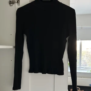 svart långärmad - svart långärmad i ribbat material från nakd. bra skick och har inga defekter.