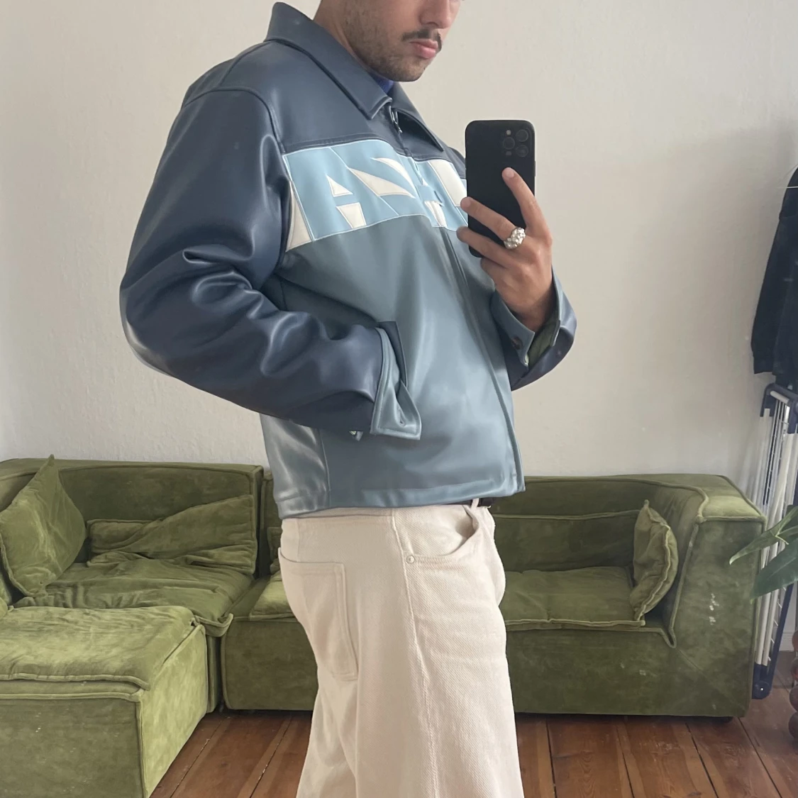 1/1 unisex vegan leather jacket sample 