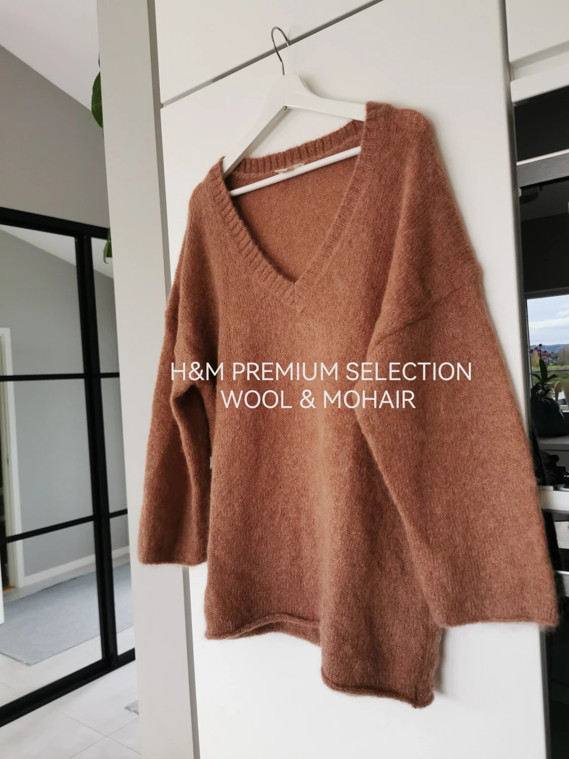Hm premium selection ull mohair oversized stickad tröja 