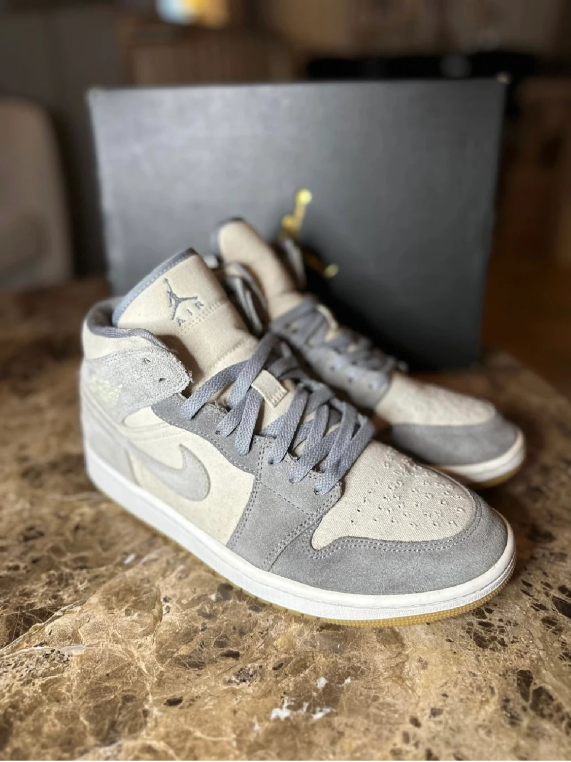 Jordan 1 Mid coconut milk particle grey