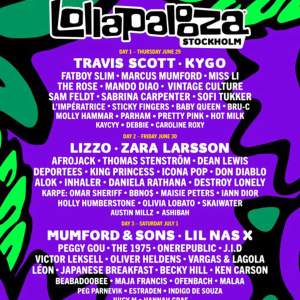 Lollapalooza biljett för torsdagen.