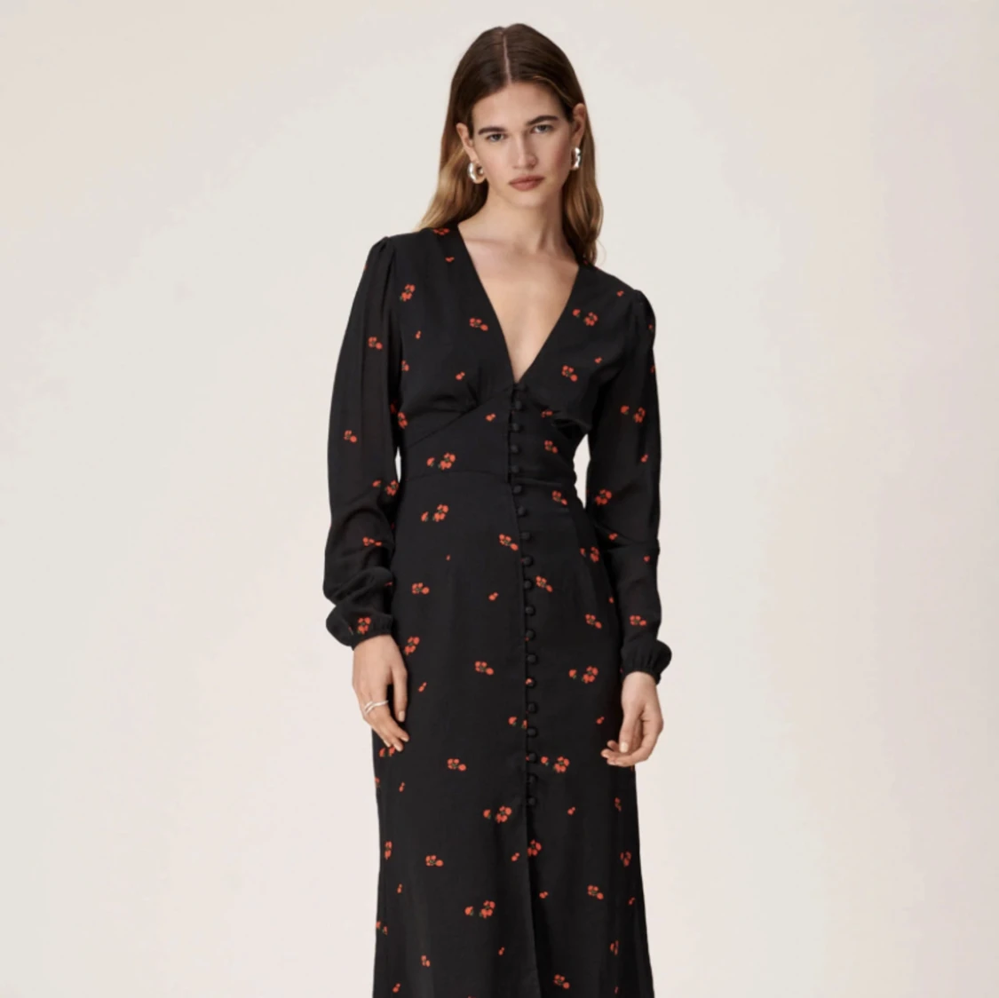 Oanvänd Adoore klänning, Paris dress black rose - 90