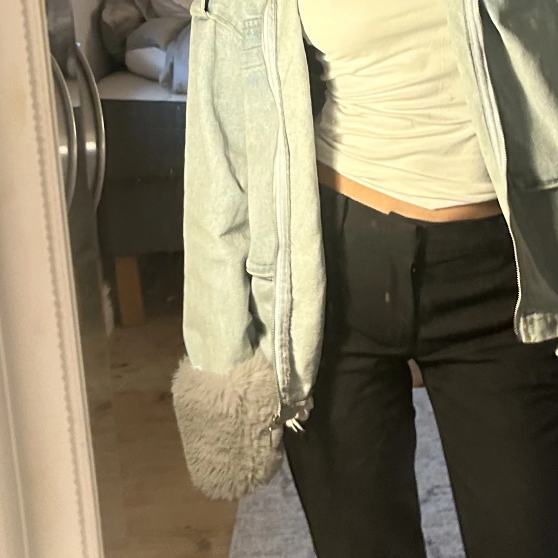 Jeansjacka med päls - 91