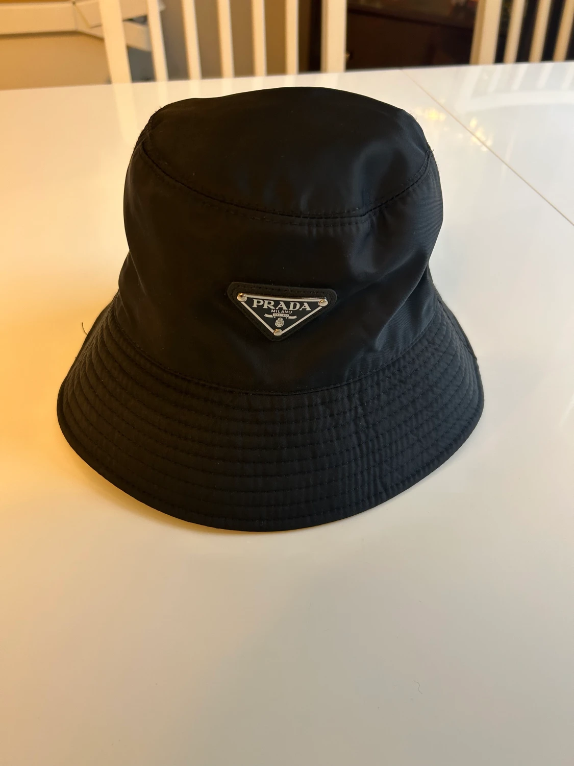 Prada black nylon bucket hat - 90