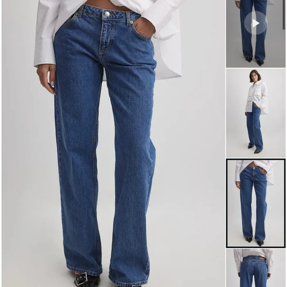 Mer info: https://www.na-kd.com/sv/produkter/ekologiska-y2k-jeans-med-superlag-midja-mid-blue-1018-008235-0116 | knappt använda, storlek 36. Low waist. Jeans & Byxor.