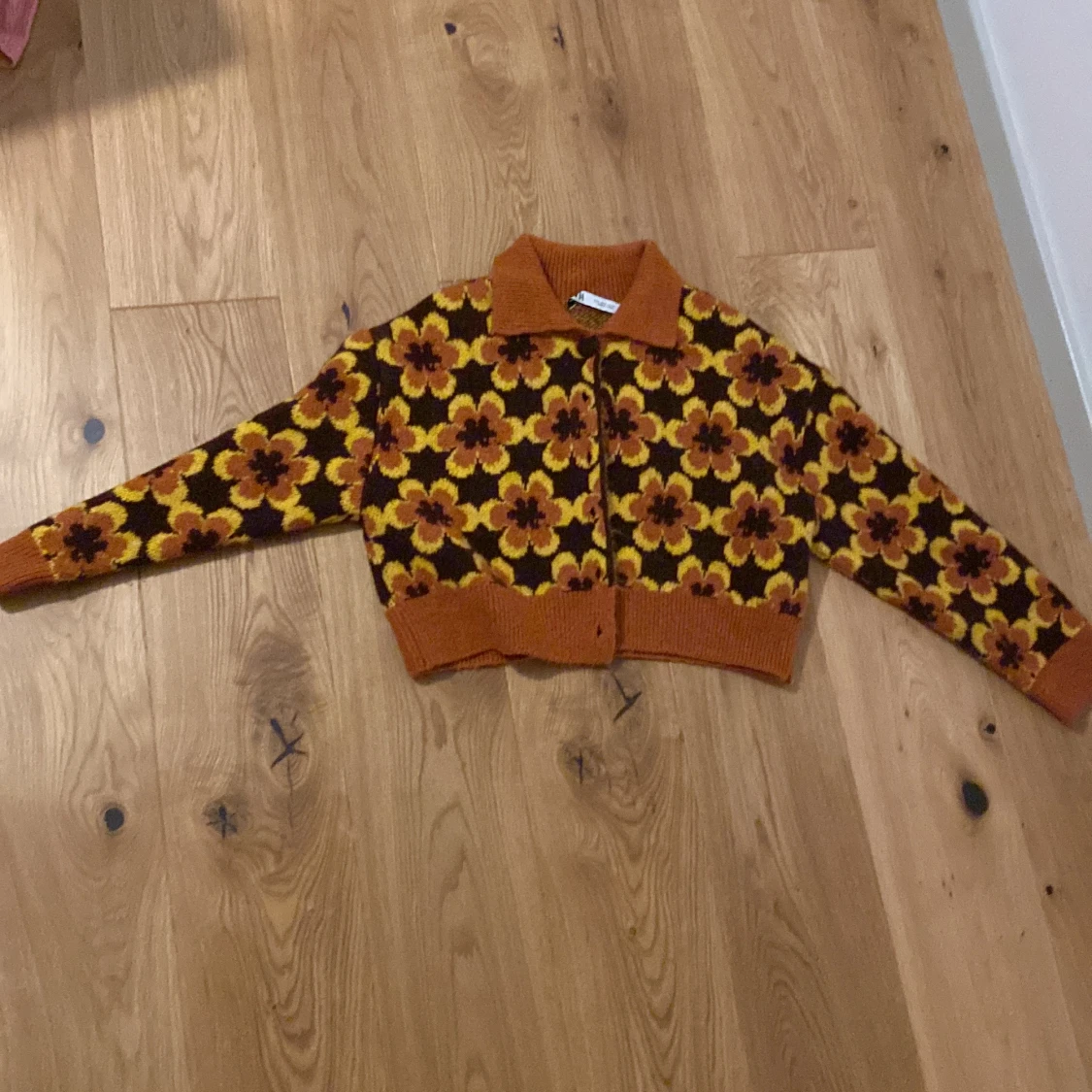 Hippie färgglad stickad tröja