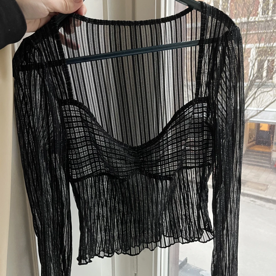Glittrig mesh topp - 91
