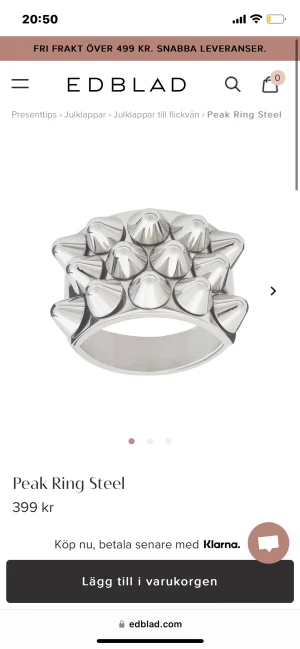 Edblad ring - Säljer min Edblad ring då den inte kommer till användning och är för stor. Bara använd några gånger så är i nyskick💗