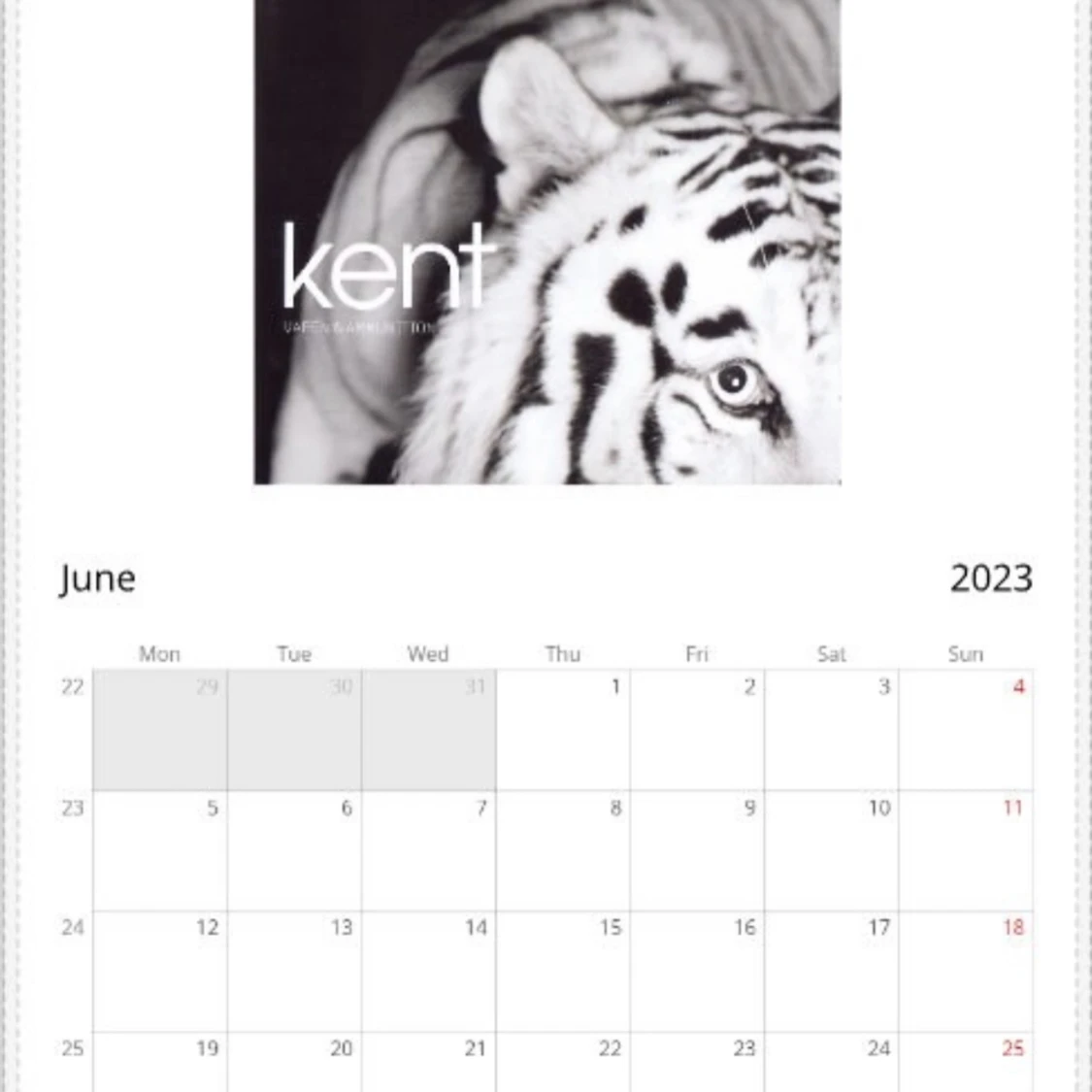 Kent Kalender  - 91