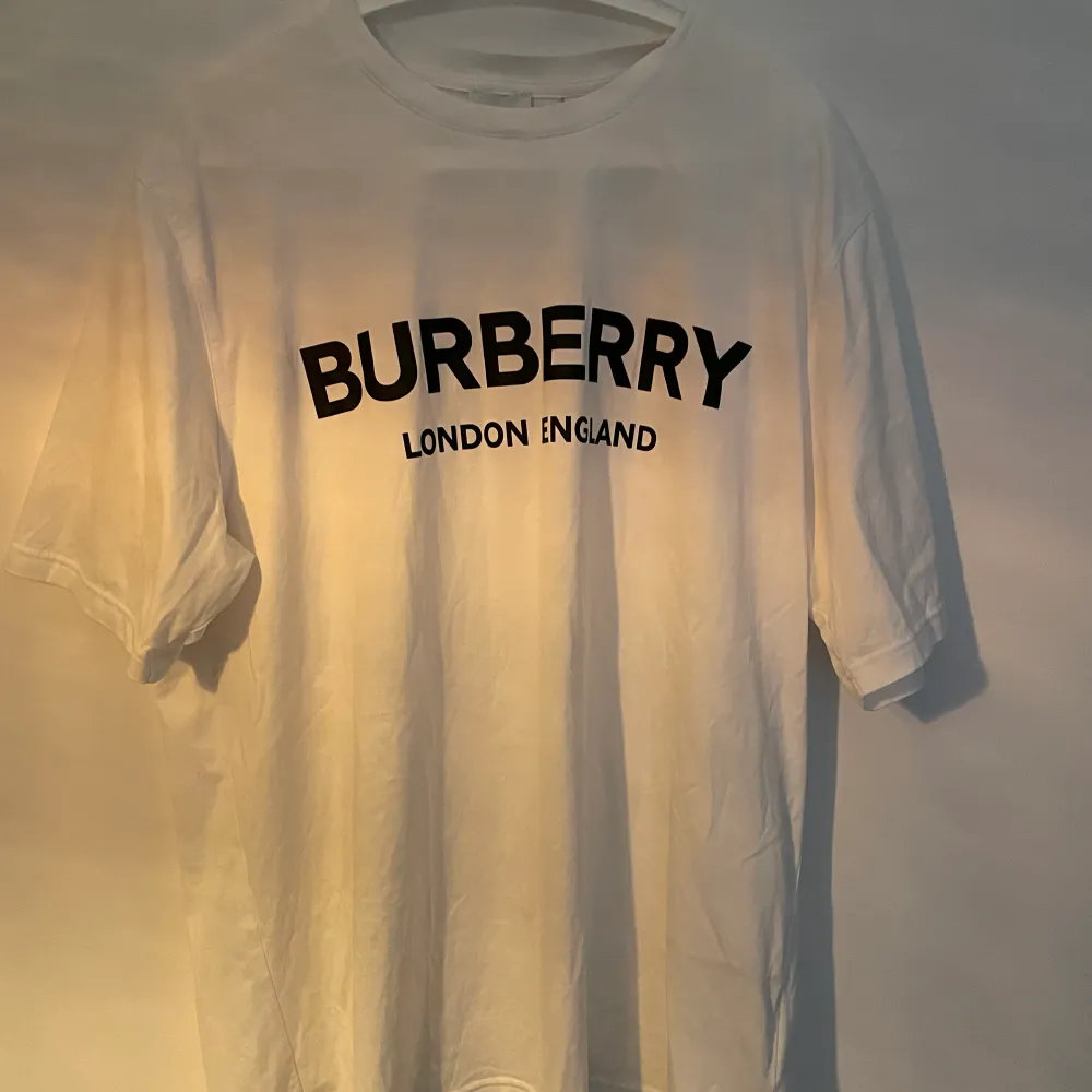 Säljer min burberry t-shirt då den inte passar mig. Köpt på nk för 4200kr men hittar inte kvittot. Storlek L. T-shirts.