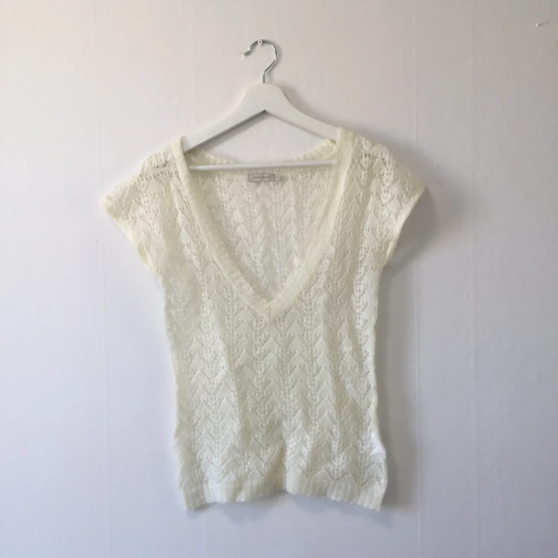 Saint Tropez, väst, stickad, vit, small 