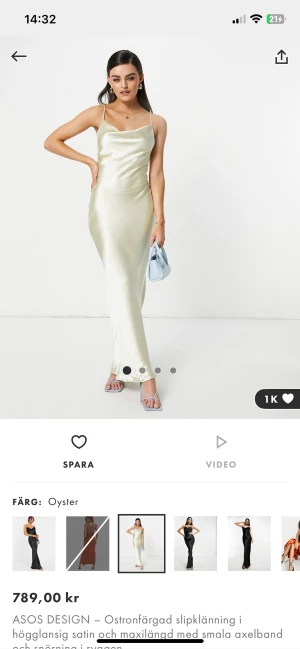 Balklänning  - Superfin balklänning från asos i storlek S. Super smickrande passform!! Använd 1 gång, finns lite slitage på tyget🌸