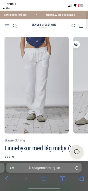 Vita linnebyxor  - Jag funderar på att sälja dessa linnebyxor då jag tyckte de inte passade mig, dom är knappt använda typ 1-2 gånger. 