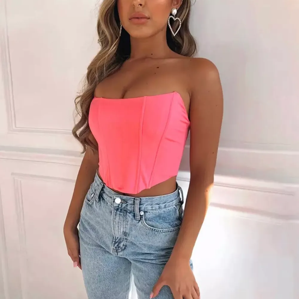 Sleeveless Off Shoulder Velvet Fashion Sexy Corset Crop Tops . Toppar.