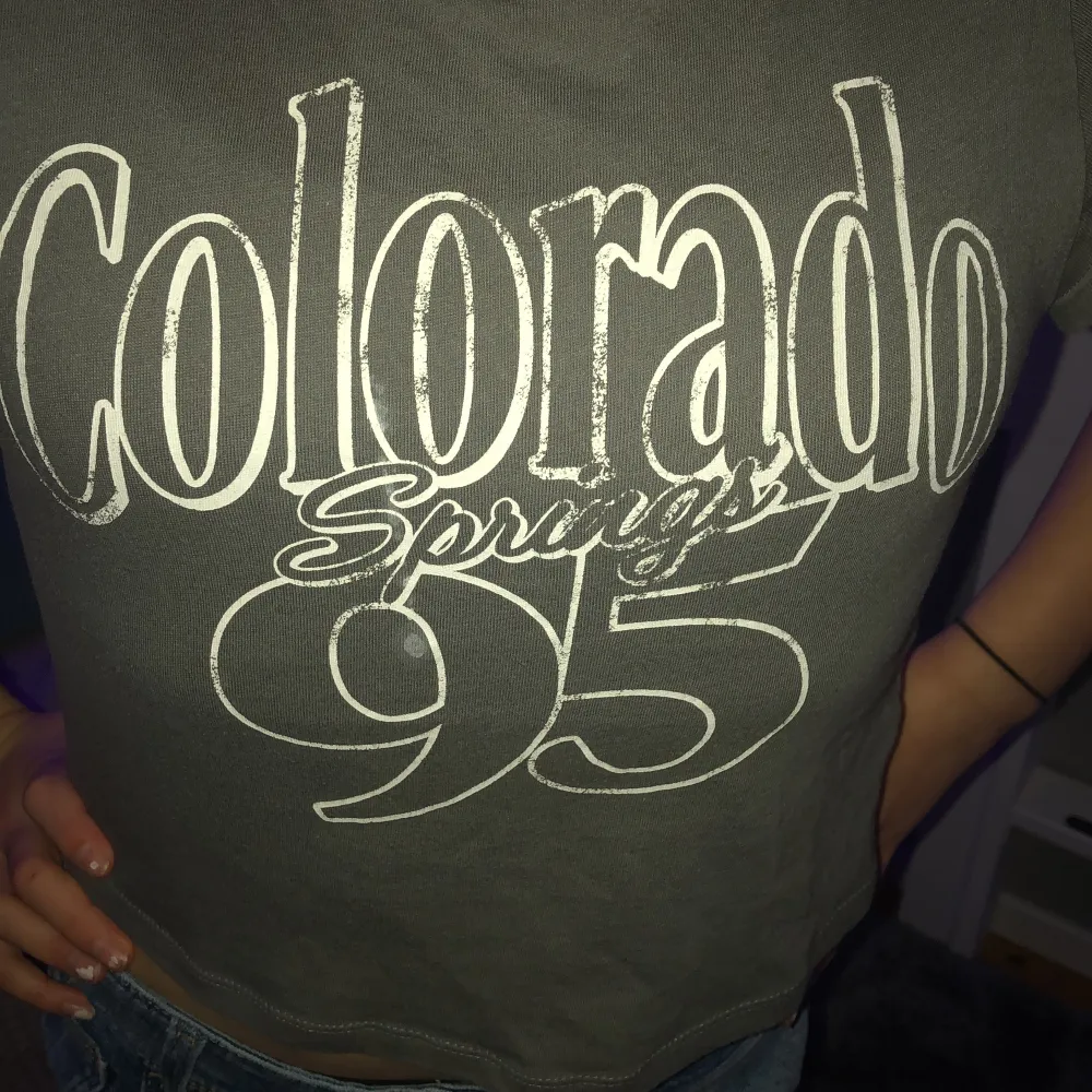 Säljer en grå t-shirt med trycket Colorado springs 95. Nästan oanvänd och bra skick. 🩶. T-shirts.