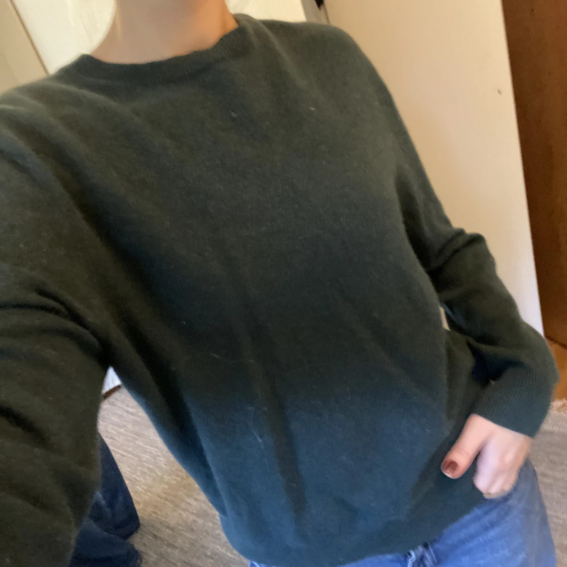 Mörkgrön Kashmir tröja  - 91