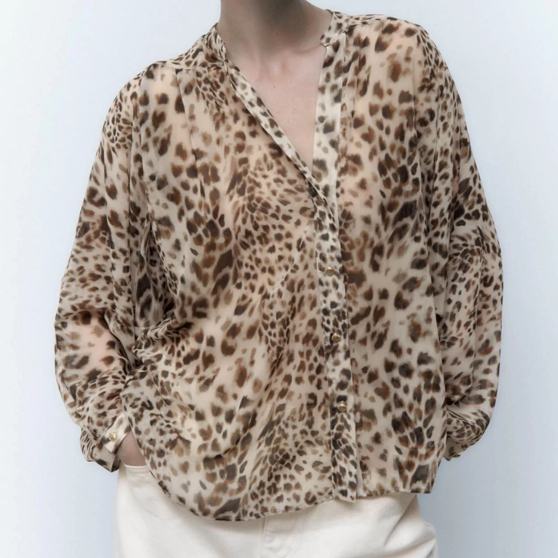 Leopardmönstrad blus - 90