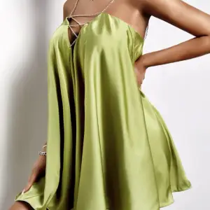 Satin green dress