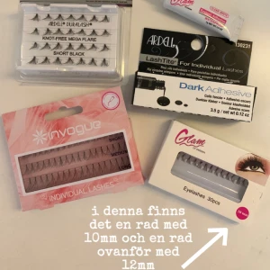 fransar + franslim - massvis med fransar & två olika vattenfasta lim. allt självklart oanvänt, kan ordna närmare bilder vid intresse.  skriv vid intresse, kan säljas som paket eller styckvis. bud är välkomna, nypris strax över 200kr