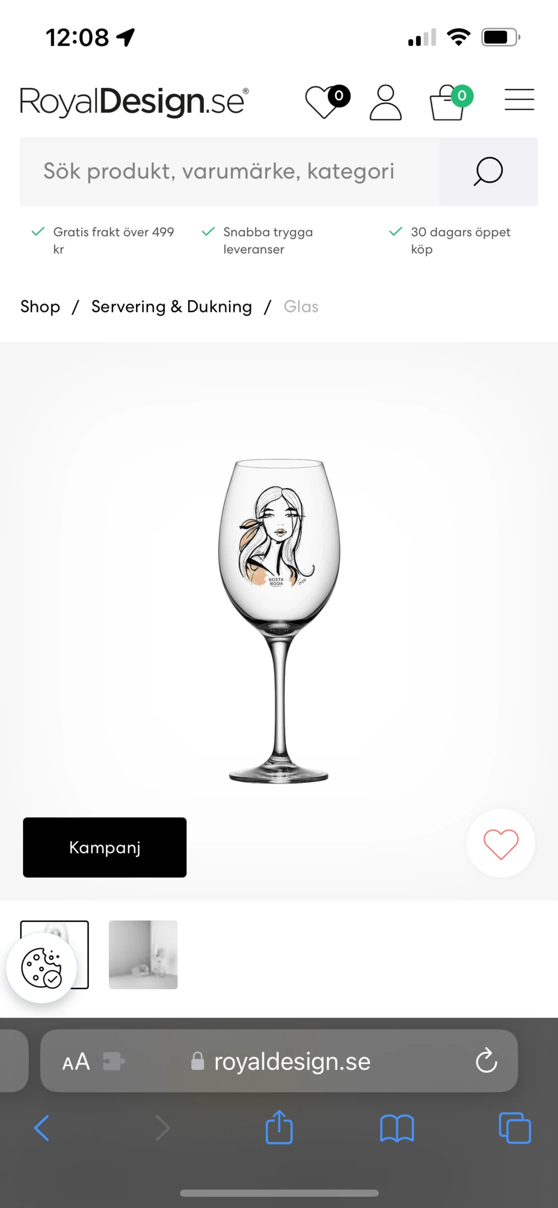 Kosta Boda - vinglas  - 90