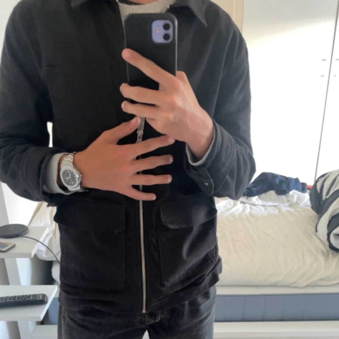 Svart overshirt - 90