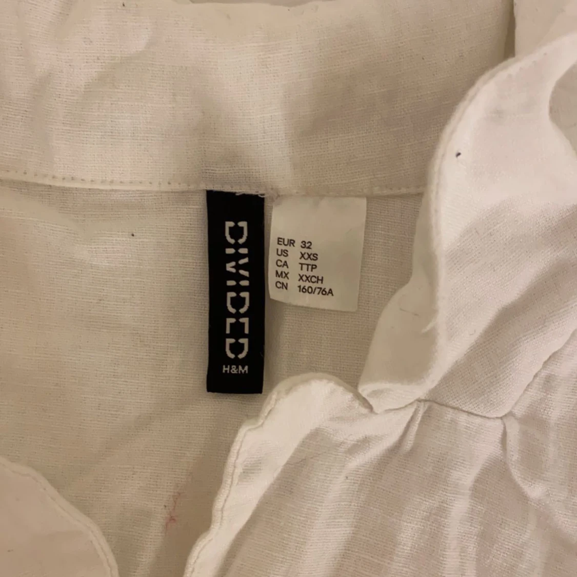 Vit croppad skjorta - 90