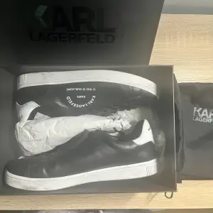 Karl Lagerfeld black leather sneakers