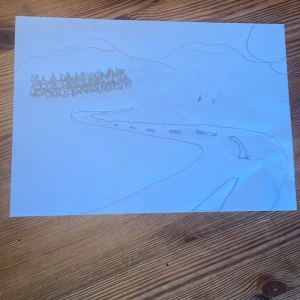 Bild på fjällen - Snygg bild som jag har ritat. Föreställer fjällen