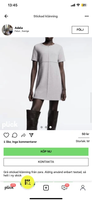 Zara klänning - Grå zara klänning storlek S