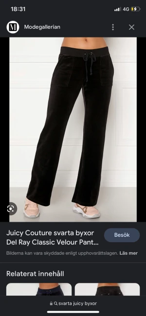 Svarta high waist Juicybyxor - Säljer för dom är för stora, bara några månader gamla, fint skick 