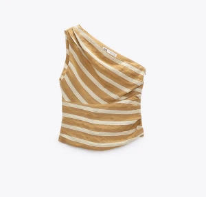 ZARA off shoulder topp randigt linne - Storlek S, aldrig använd. 