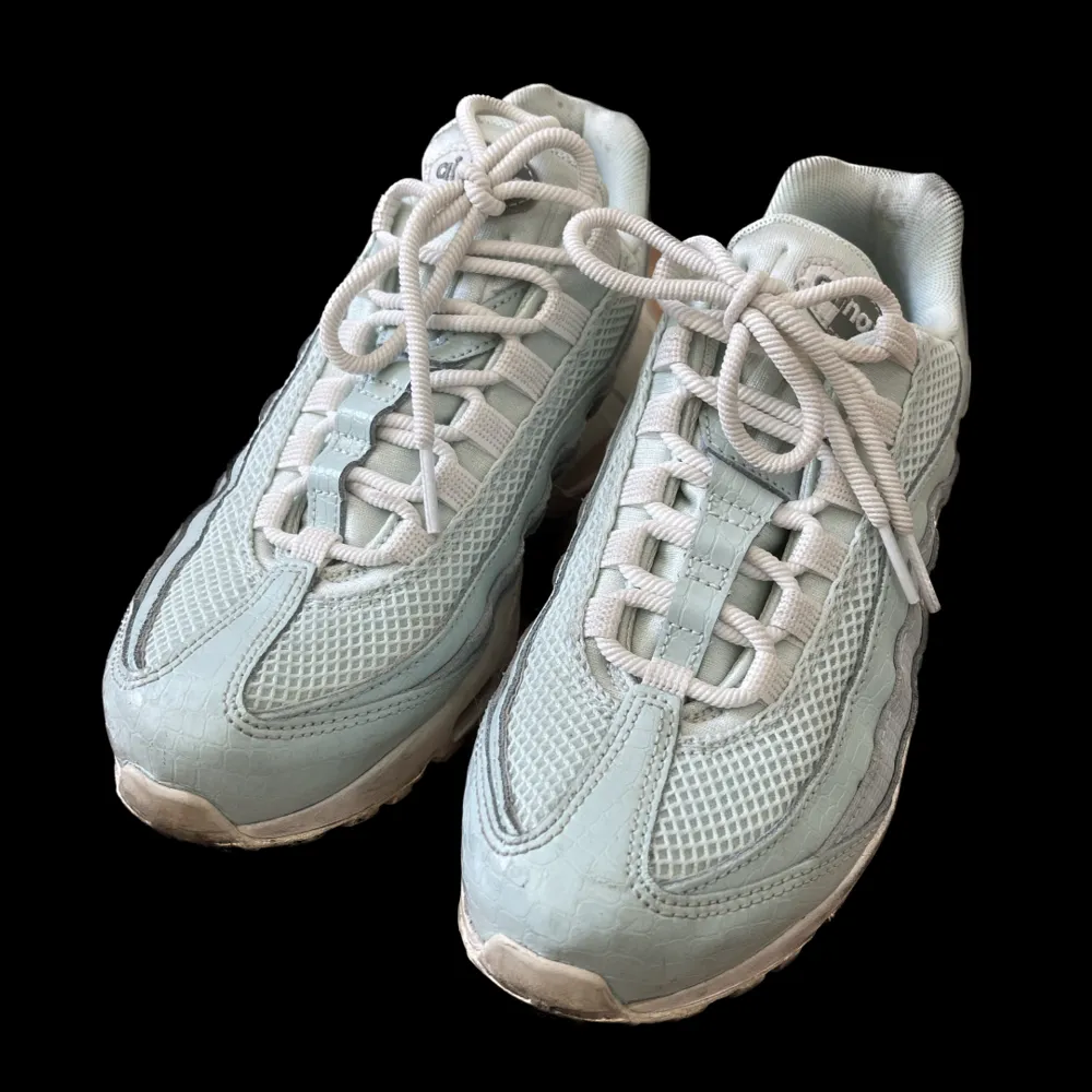 Blåa/turkosa Nike Air Max 95 som knappt är använda 🥶. Skor.