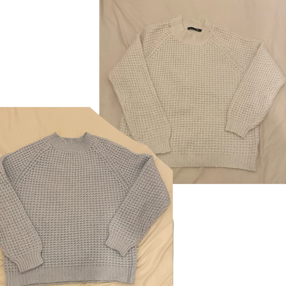 Stickade tröjor från lager 157. Den vita är i storlek XL och den blå i storlek L. Använd några gånger men är som ny. Säljer pga att de inte kommer till användning. Köp en för 140kr eller båda  för 250kr. Stickat.