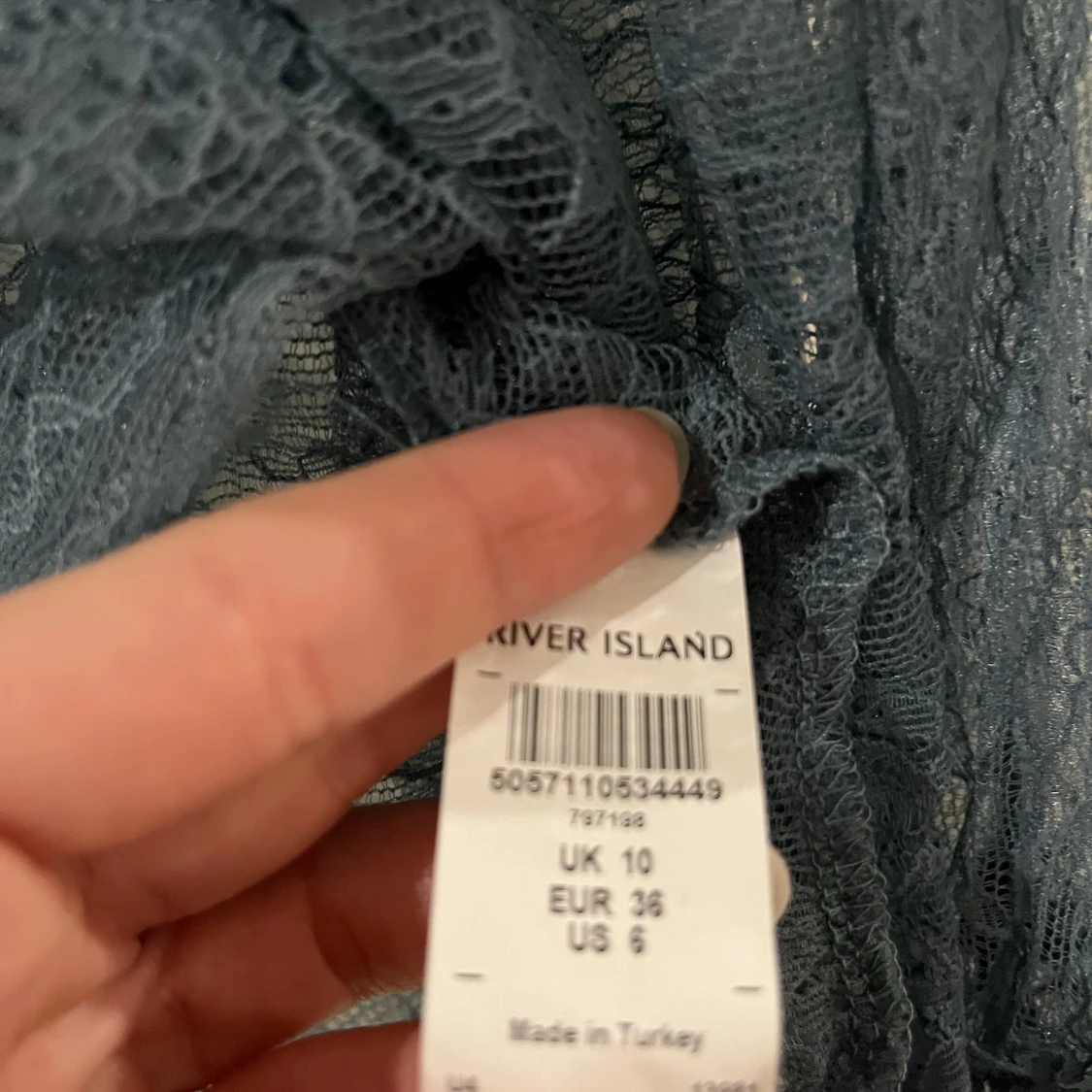 Isblå genomskinlig blus från river island - 91