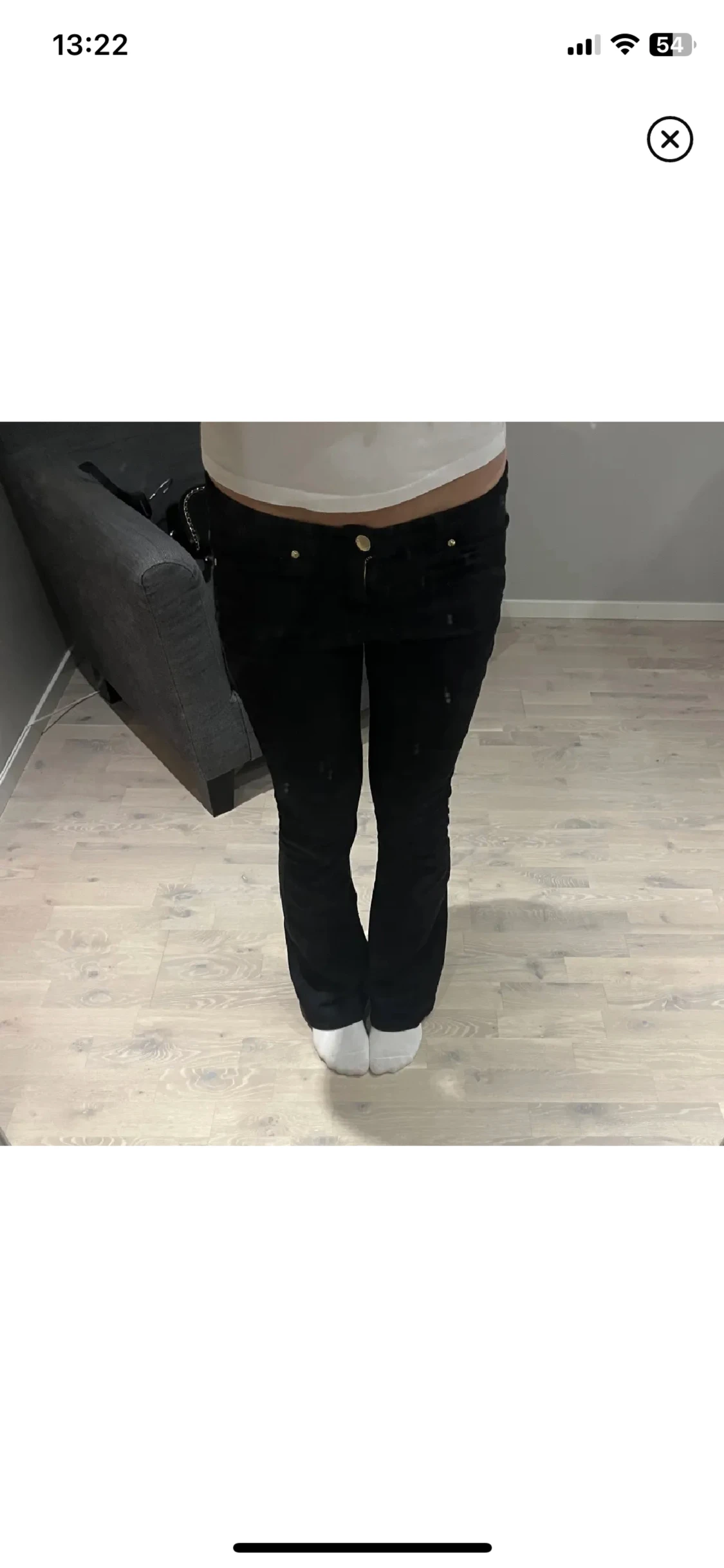 Svarta lågmidjade jeans - 90