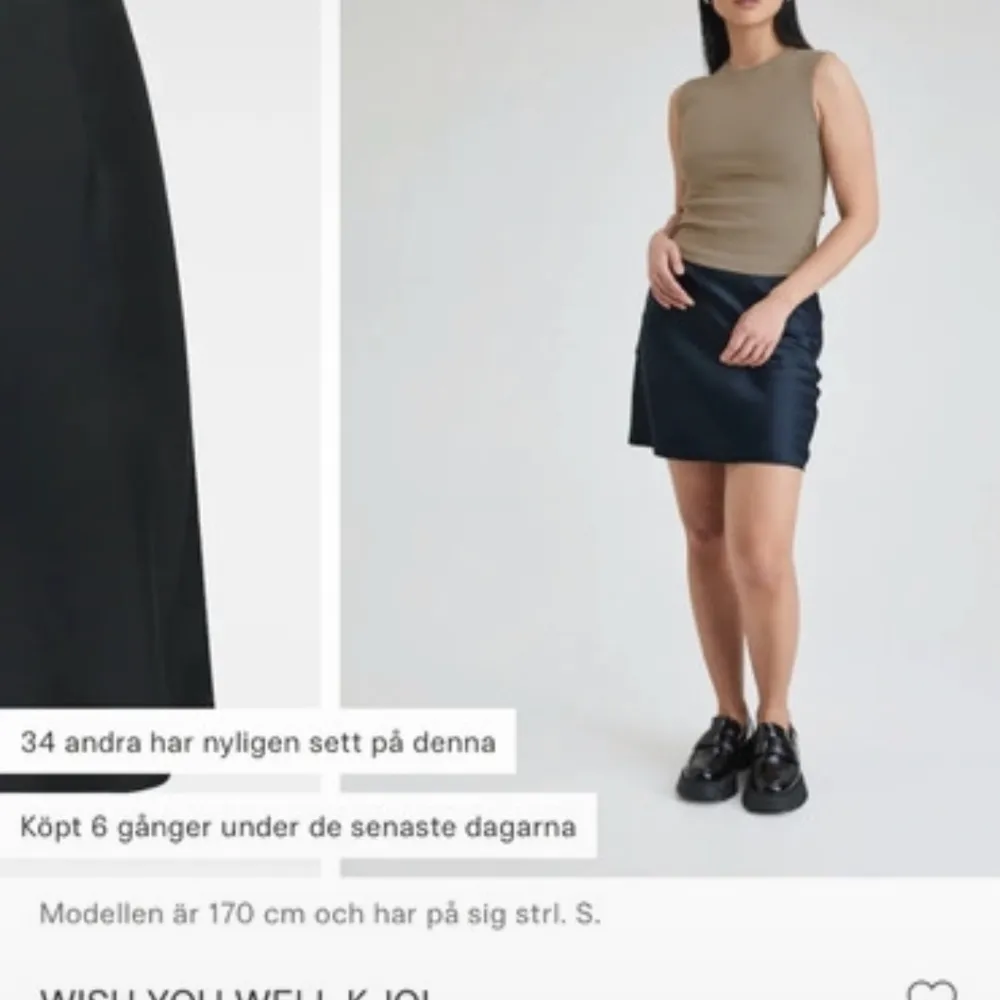 Ny svart satin kjol från bikbok !. Kjolar.
