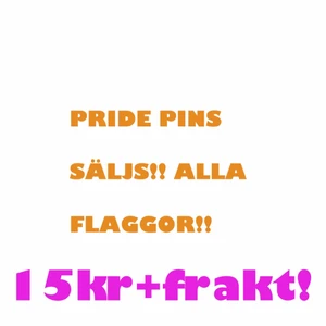 PRIDE PINS - Alla flaggor säljs, bara kontakta mig i dm! du kan köpa hur många du vill frakten är det samma, en för 15 och 5 för 50kr! om du vill göra något annat än en pride flagga blir det 20+frakt. Kan även samfrakta om du köper något annat av mig! 💕