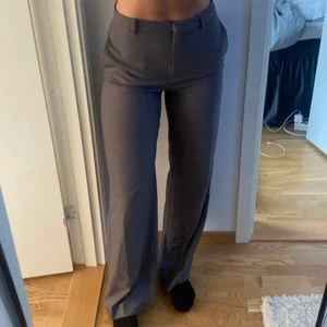 Grå kostymbyxor - Grå kostymbyxor från mango, helt slutsålda och jättesnygga! Väldigt långa i benen och sitter jättefint, lånade bilder men kan skicka egna privat om så önskas💖 säljs pga att jag har två par i olika storlekar ❗️Bud på 380❗️Budgivning avslutas på söndag, köp direkt 500